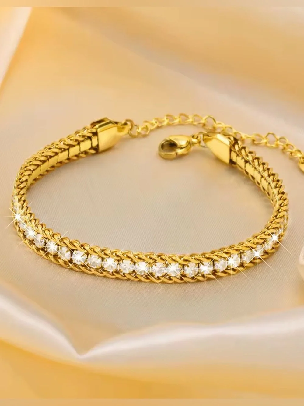 Stainless Steel Jewelry Tennis Chain Women Bracelet